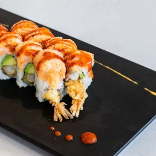 a plate of sushi