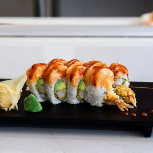 a plate of sushi
