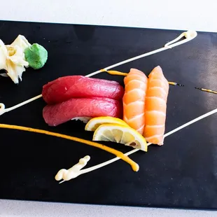 a plate of sushi