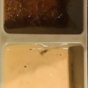 Yum Yum sauce and other sauce as a side.  We prefer yum yum sauce.