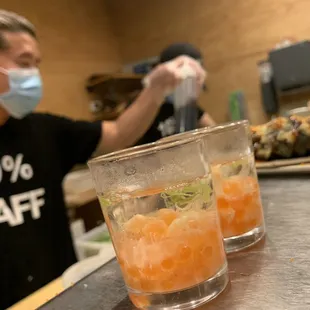 sushi and sashimi, drink