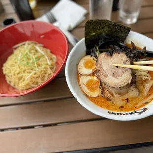 Ramen, sitting outside.