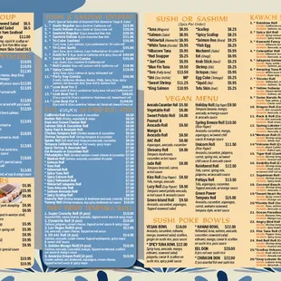 Menu as of 2023 Nov