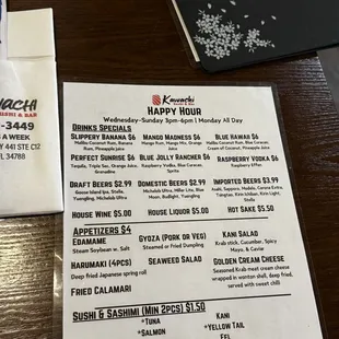 menu