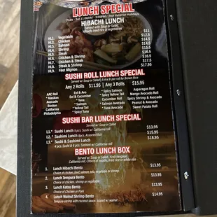 Lunch special Monday to Saturday 11 to 3pm