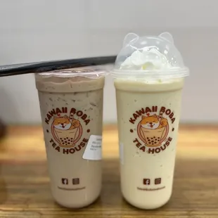 Signature Milk Tea and Mango Sunrise Smoothie