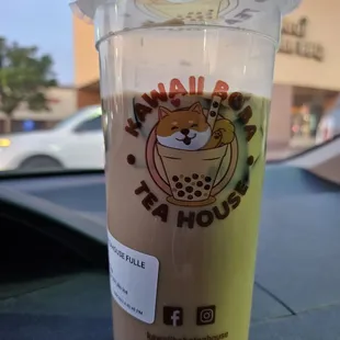 Signature Milk Tea+Grass Jelly. No ice.