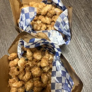 2 orders of Popcorn Chicken, serving size is good the meat was spoiled. Threw out after the first bite.