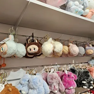 Cute keychains in the store.