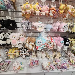 Cute keychains in the store.