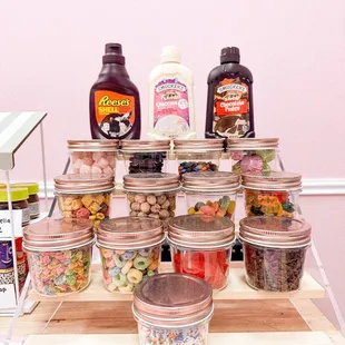 Cute toppings stand!
