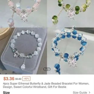 The same exact "real crystal" bracelet sold on shein for a fraction of the store price of $25