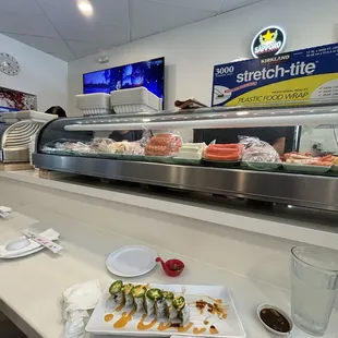 interior, sushi and sashimi