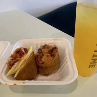 2. Mango Tuna Pouch and 7. Kimchi Chicken Pouch