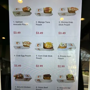 menu, waffles