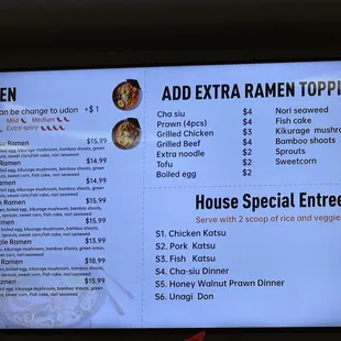 menu