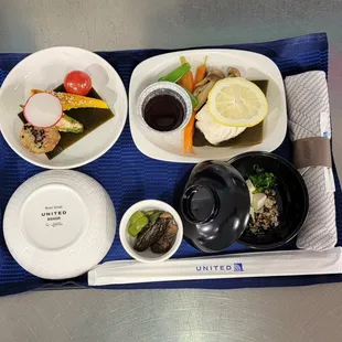 Inflight catering UA Business Class Summer Menu