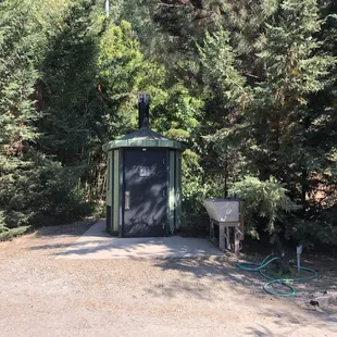 Toilet- pretty smelly water station but not portable water