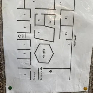 Map of camping spots