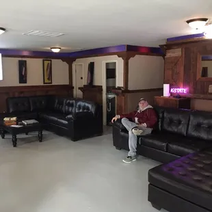a man sitting in a living room