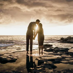 sunset engagement session
