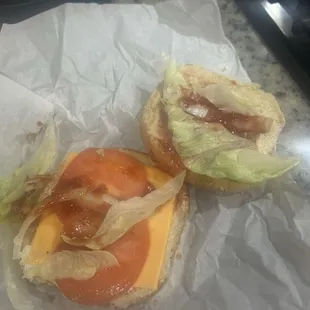 They invented the first Cheeseburger with no burger patty in it!