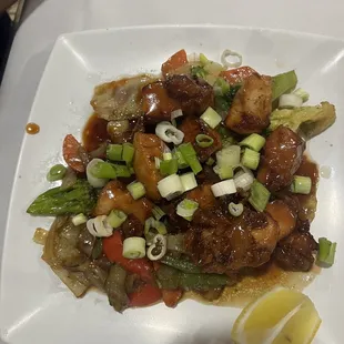 49. Orange Chicken with Vegetables &amp; comes with white rice