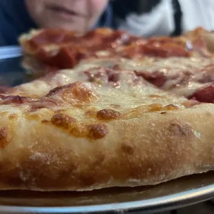 Half Cheese and Half Pepperoni Pizza
