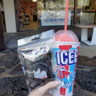 Seedless rock salt plum and li hing strawberry icee