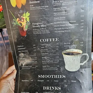 Drink menu Nov 2024