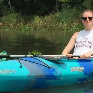 Couple kayaking Bayou Bienvenue
