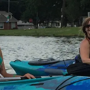 Friends paddling Bayou St John