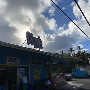 Blue and yellow store