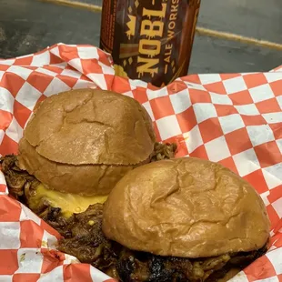 BBQ sliders + I found it from Noble Ale works