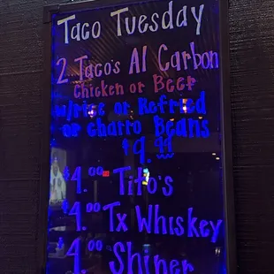 Taco Tuesday specials