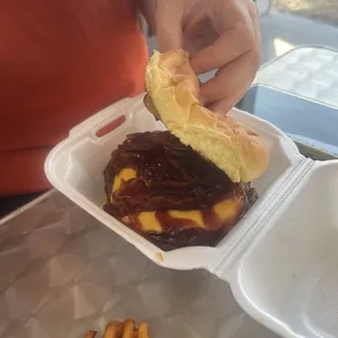 Kayla's double steak burger
