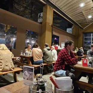 people eating and drinking