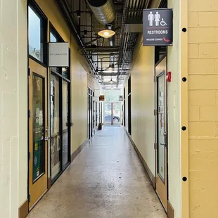 the entrance to the restaurant