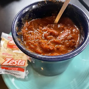 Nice hot cup a chili on a cold day