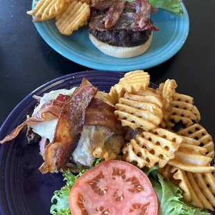 Gordos BBQ Burger and Smokin Joe Burger (swapped burger for Chicken)