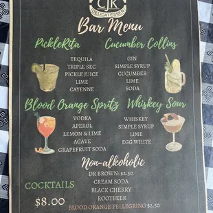 Bar Menu
