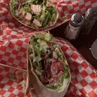 Chicken wrap too and BLT wrap on the bottom