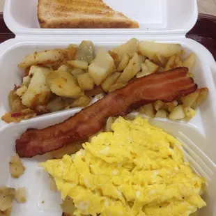 Partway through my eggs and toast and bacon! It&apos;s quite good for a casual Saturday am diner.