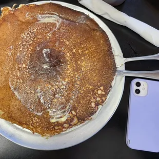 Phone for reference on size. Just order the pancakes!