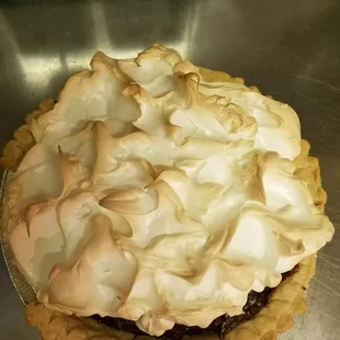 a pie with meringue on top