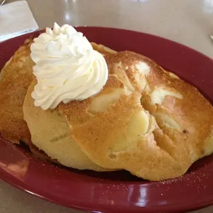 Apple cakes with whip cream