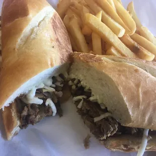 Philly cheese steak sandwich