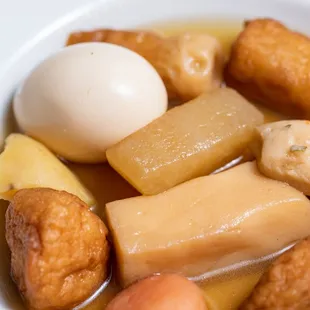 Oden: Braised Fish Cake | Beef | Daikon | Potato | Egg | Dashi Broth