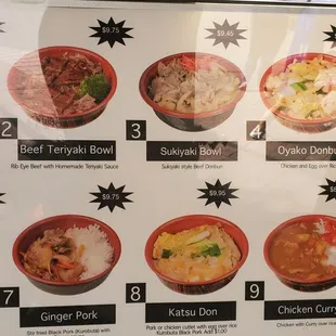 ramen and noodles, menu