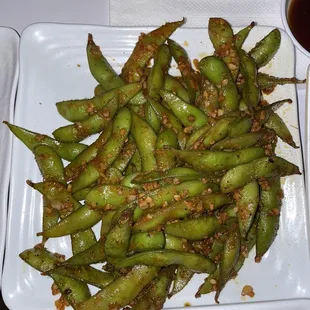Spicy Garlic Edamame